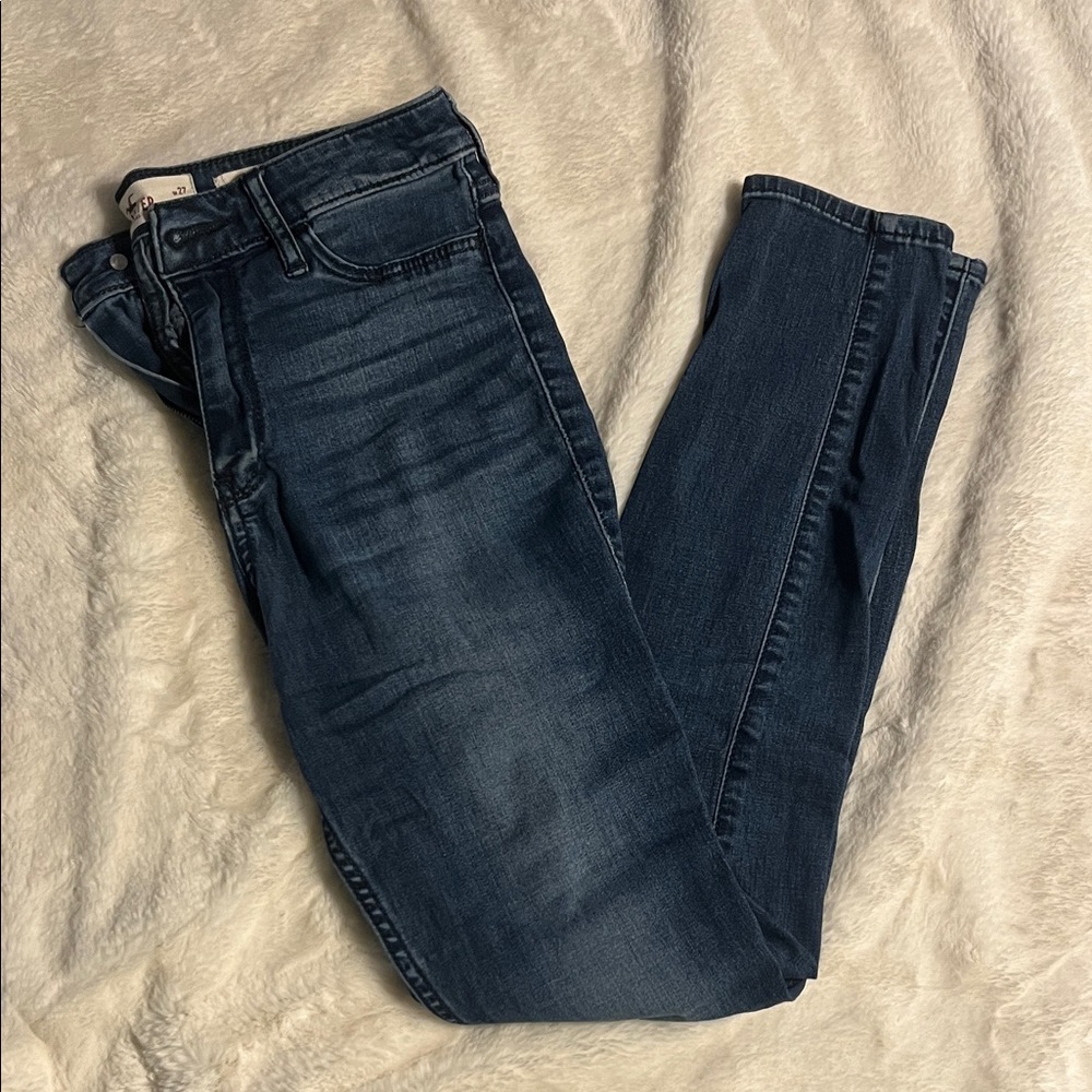 Hollister Dark Blue Straight Leg Jeans - Picture 1 of 2